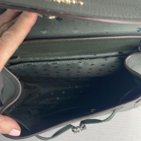 Kate Spade Leila large flap green leather backp NWOT display picture 1